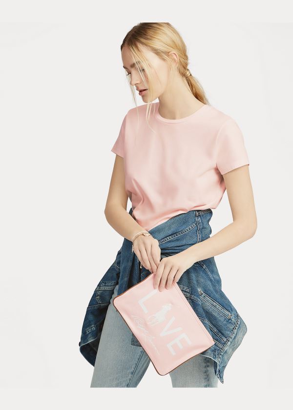Ralph Lauren Pink Pony Love Platene Pouch Světle Růžové | h2GfJLgB