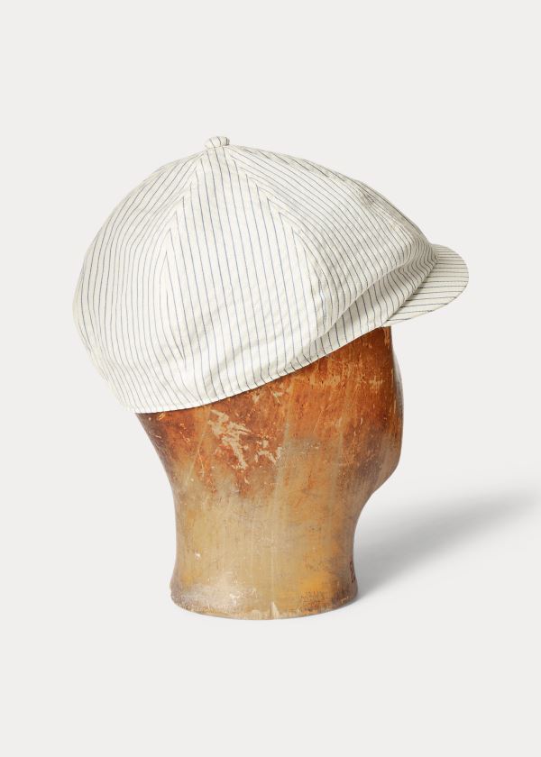 Ralph Lauren Pinstripe Wool Newsboy Cap Krém Blankyt | w95vYUqY