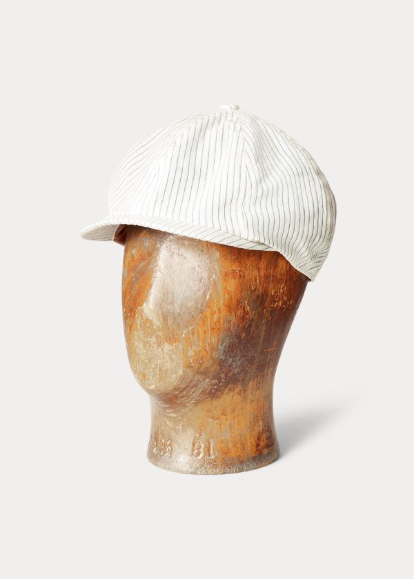 Ralph Lauren Pinstripe Wool Newsboy Cap Krém Blankyt | w95vYUqY