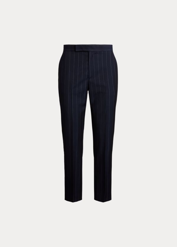 Ralph Lauren Pinstripe Wool Pant Tmavě Blankyt | zQwfSzcG