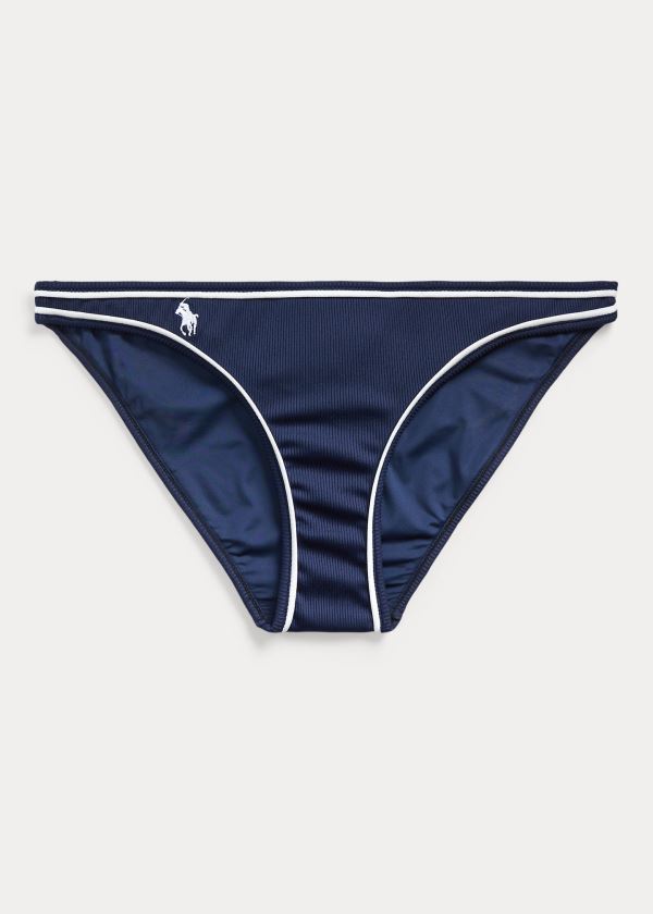 Ralph Lauren Piped-Trim Ribbed Hipster Tmavě Tmavě Blankyt | 0EFm9PQQ