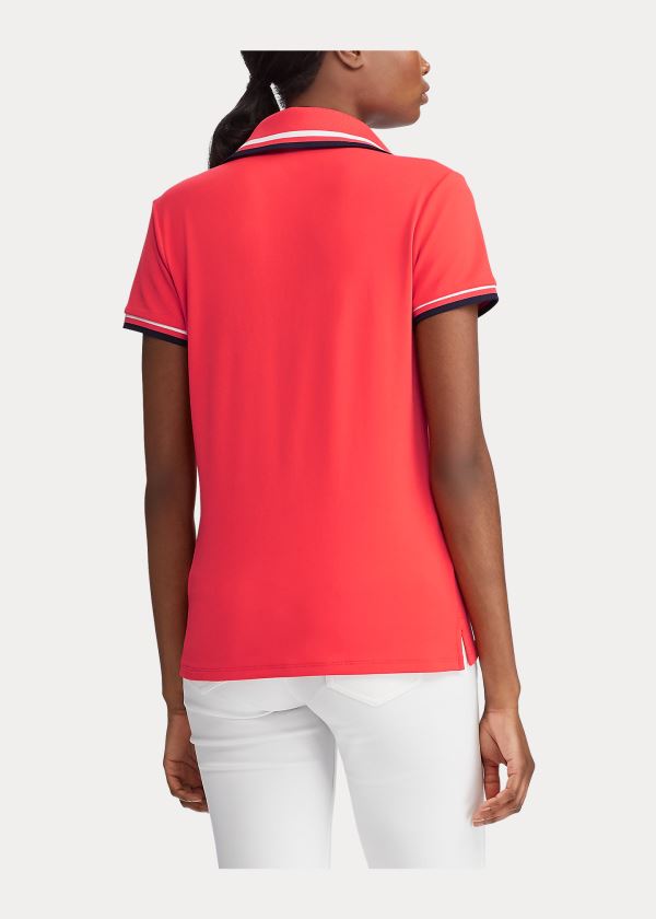 Ralph Lauren Piqué Krátké-Sleeve Golfové Shirt Červené | IbBwDD86
