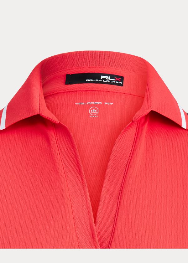 Ralph Lauren Piqué Krátké-Sleeve Golfové Shirt Červené | IbBwDD86