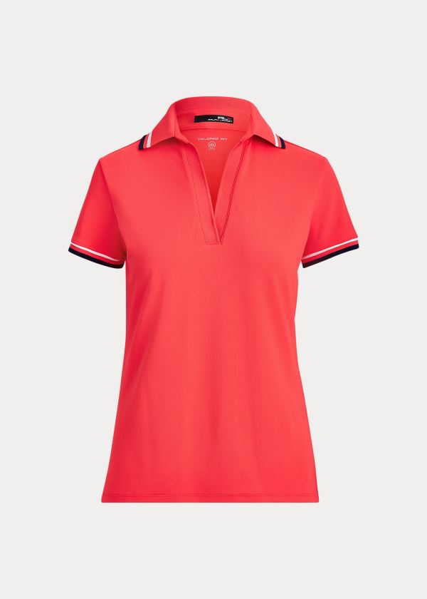 Ralph Lauren Piqué Krátké-Sleeve Golfové Shirt Červené | IbBwDD86