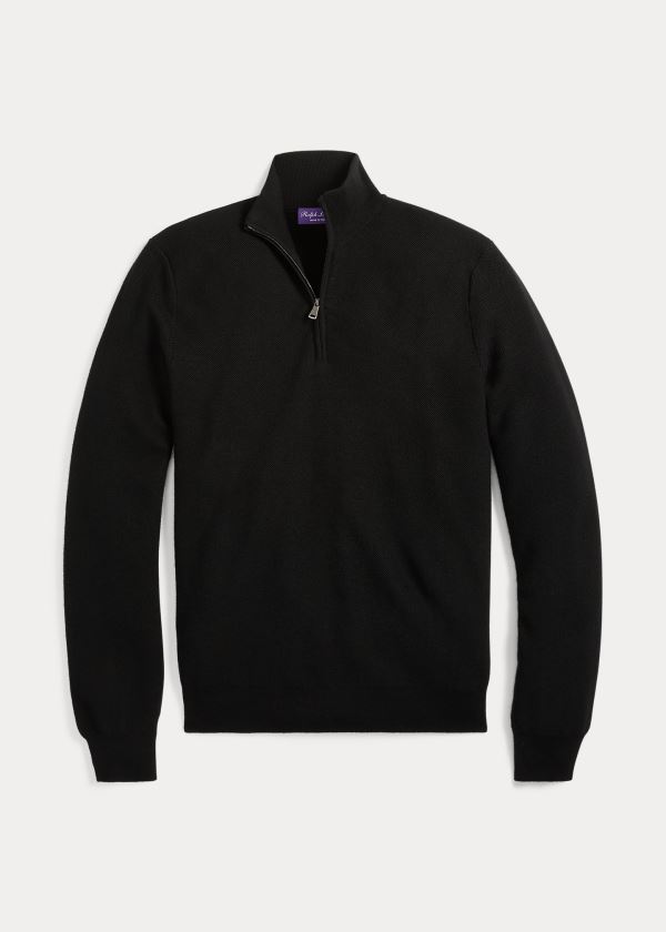Ralph Lauren Piqué Merino-Cashmere Svetrové Černé | pBFkGjBr