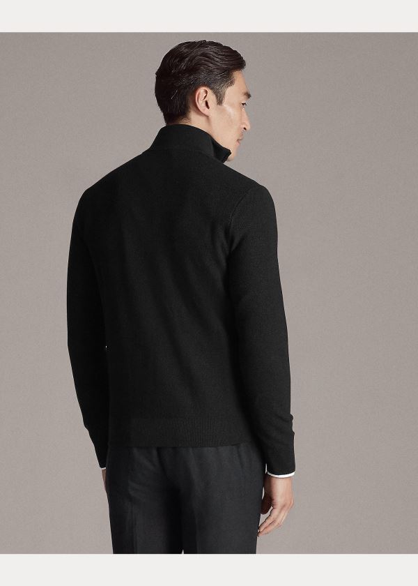 Ralph Lauren Piqué Merino-Cashmere Svetrové Černé | pBFkGjBr