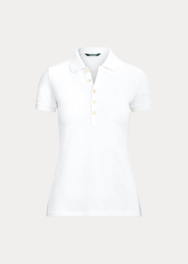 Ralph Lauren Piqué Polo Shirt Bílé | zo3IRdnN