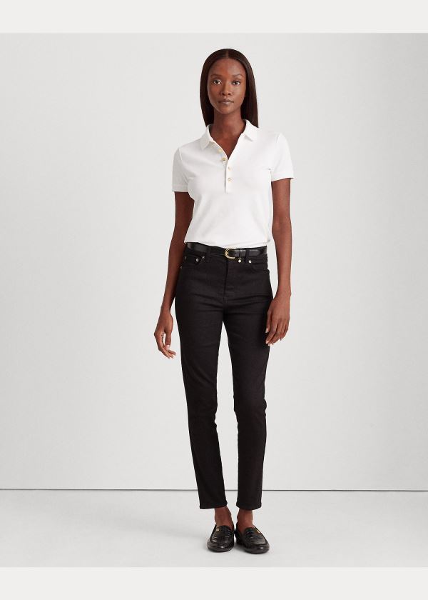 Ralph Lauren Piqué Polo Shirt Bílé | zo3IRdnN