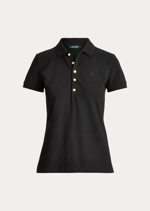 Ralph Lauren Piqué Polo Shirt Černé | Wzj4FRyD