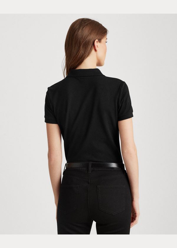 Ralph Lauren Piqué Polo Shirt Černé | Wzj4FRyD