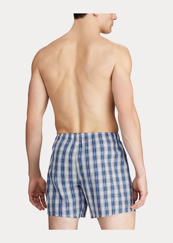 Ralph Lauren Plaid Bavlněné Boxerské Tmavě Blankyt Viacfarebný | 35A7iViR