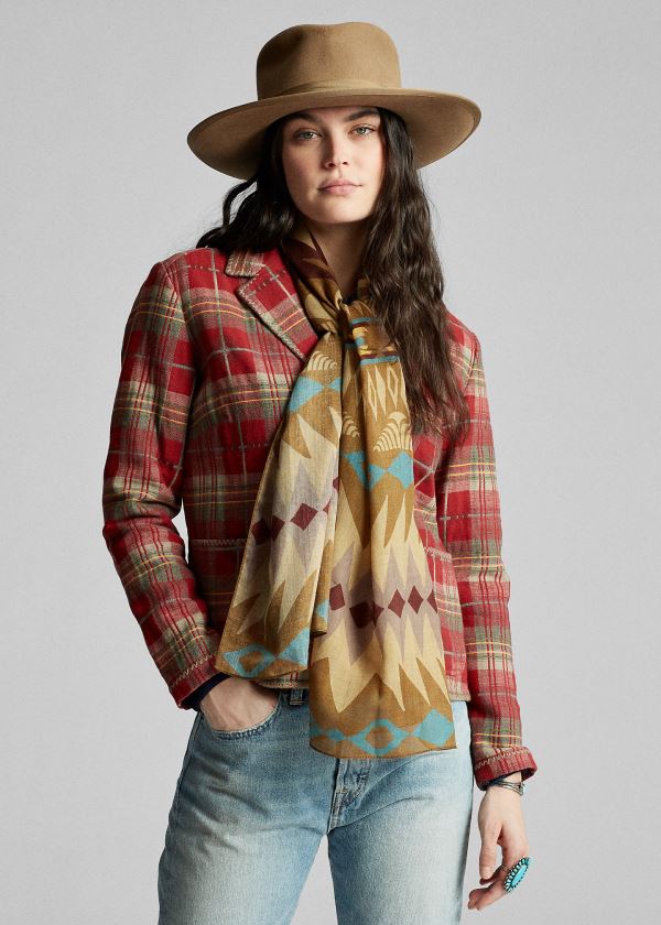 Ralph Lauren Plaid Bavlněné Shirt Jacket Červené Šedé | lDcfBZ9x