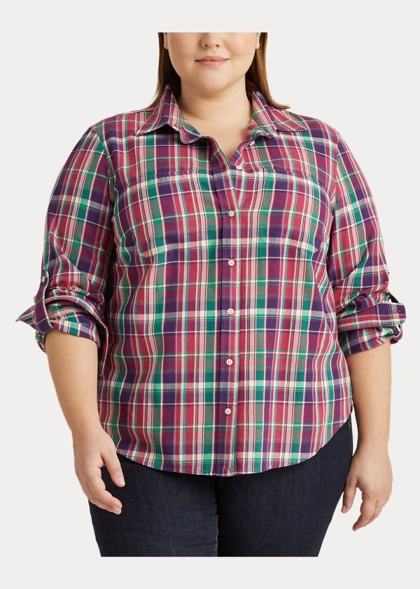 Ralph Lauren Plaid Bavlněné Twill Shirt Růžové Viacfarebný | iGIBDdbF