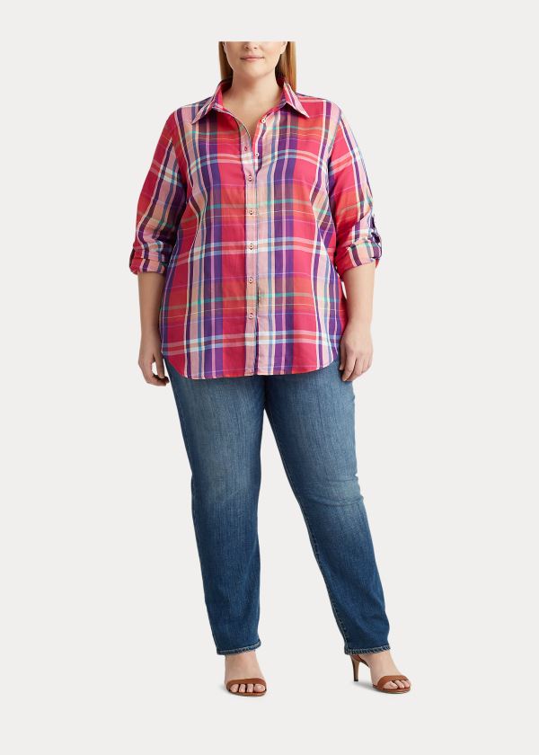 Ralph Lauren Plaid Bavlněné Twill Shirt Růžové Viacfarebný | zgcv0YxK
