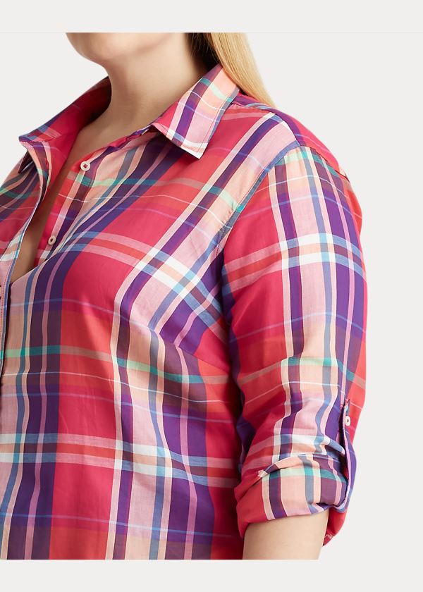 Ralph Lauren Plaid Bavlněné Twill Shirt Růžové Viacfarebný | zgcv0YxK
