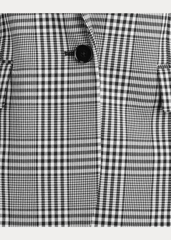 Ralph Lauren Plaid Bavlněné-Wool Blazer Černé Bílé | T3O8DoXV