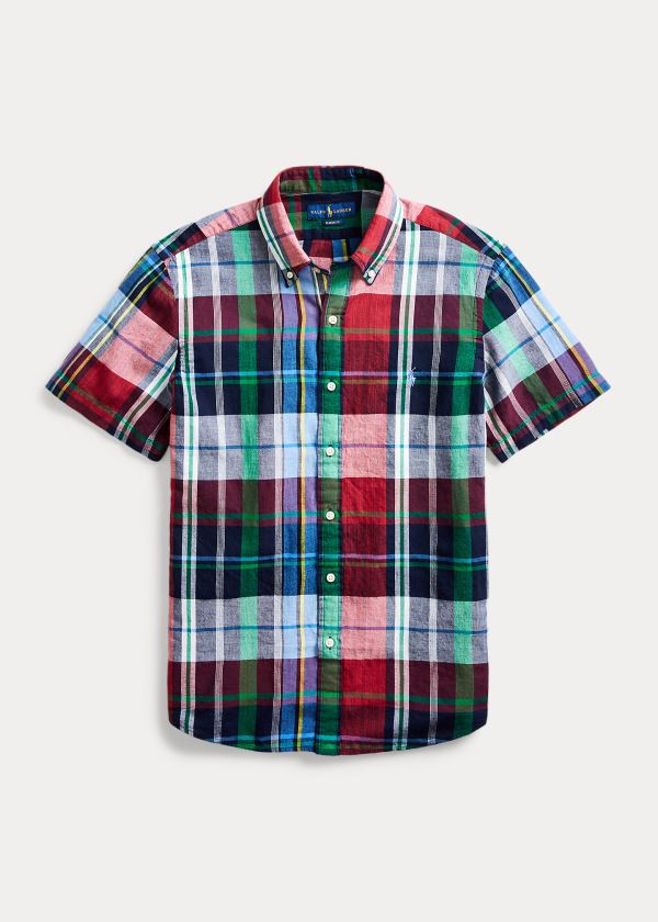 Ralph Lauren Plaid Madras Shirt Světle Blankyt Fialové Viacfarebný | UnEmRqpx