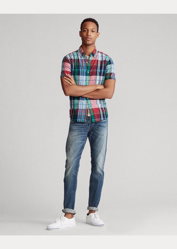 Ralph Lauren Plaid Madras Shirt Světle Blankyt Fialové Viacfarebný | UnEmRqpx