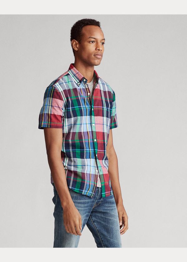 Ralph Lauren Plaid Madras Shirt Světle Blankyt Fialové Viacfarebný | UnEmRqpx