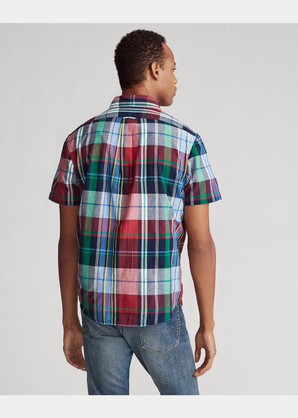Ralph Lauren Plaid Madras Shirt Světle Blankyt Fialové Viacfarebný | UnEmRqpx