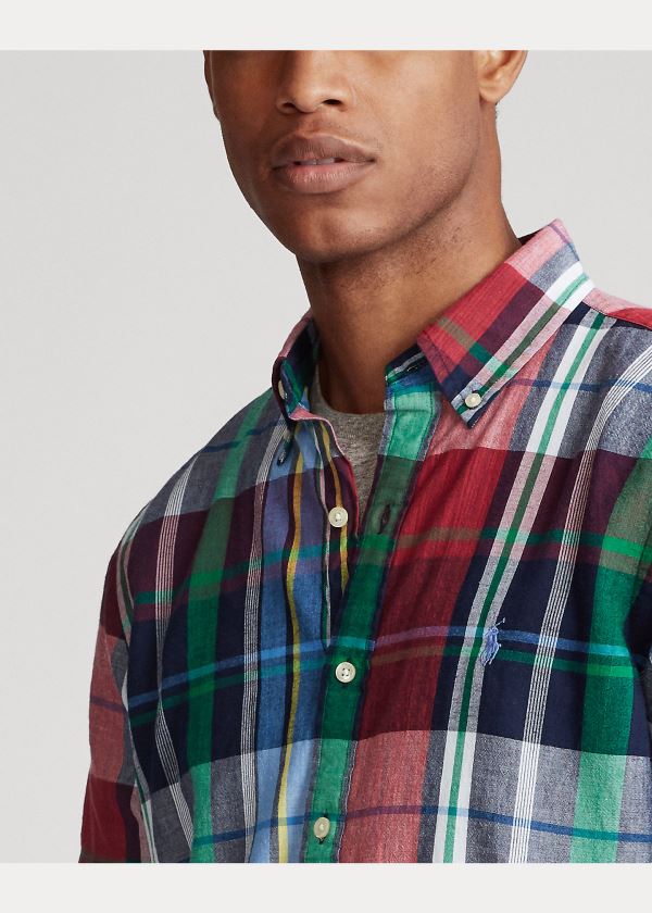 Ralph Lauren Plaid Madras Shirt Světle Blankyt Fialové Viacfarebný | UnEmRqpx