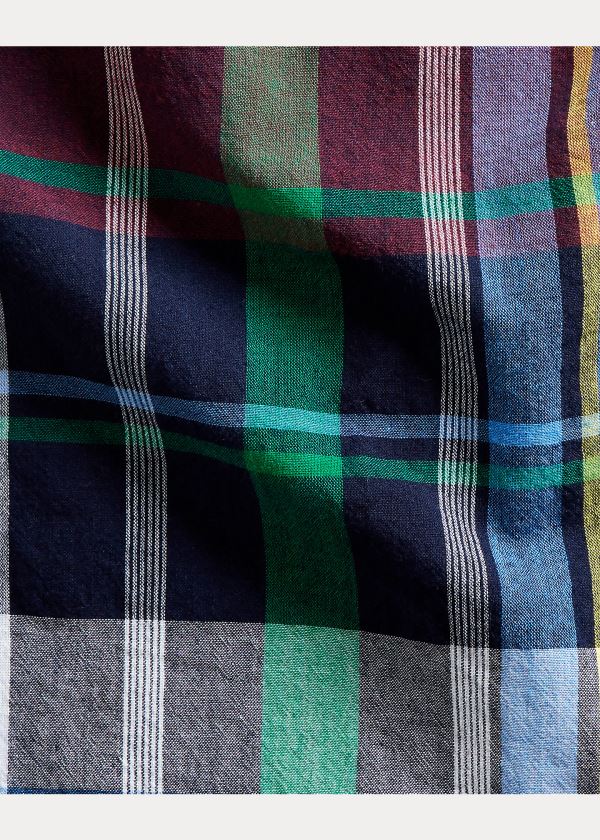 Ralph Lauren Plaid Madras Shirt Světle Blankyt Fialové Viacfarebný | UnEmRqpx