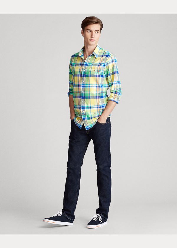 Ralph Lauren Plaid Oxford Shirt Žluté Zelene Viacfarebný | gH1rLP4m