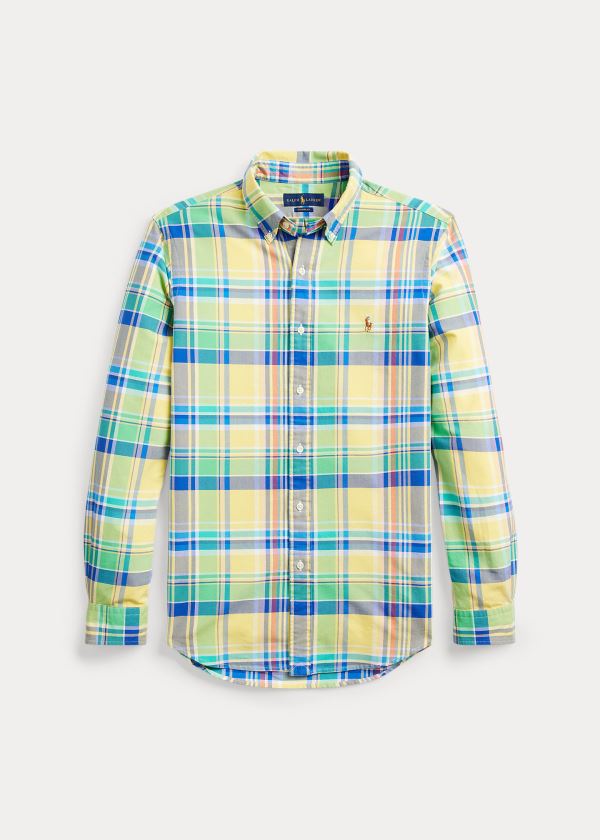 Ralph Lauren Plaid Oxford Shirt Žluté Zelene Viacfarebný | gH1rLP4m