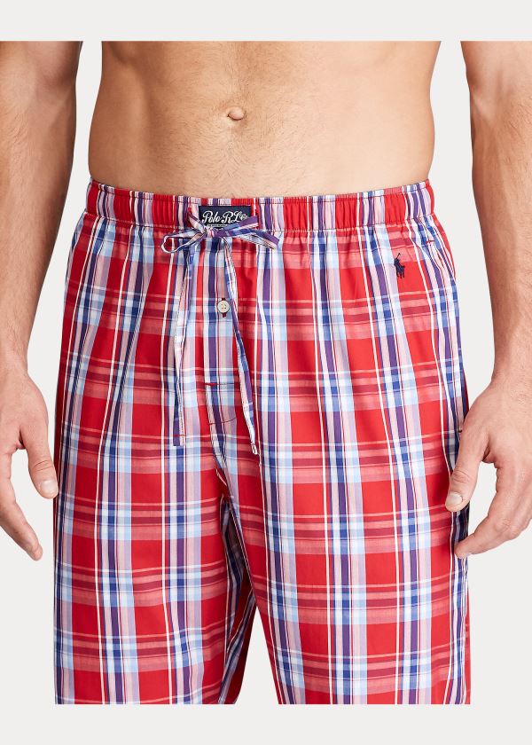 Ralph Lauren Plaid Pajama Pant Červené Tmavě Blankyt | rqzi8LFS