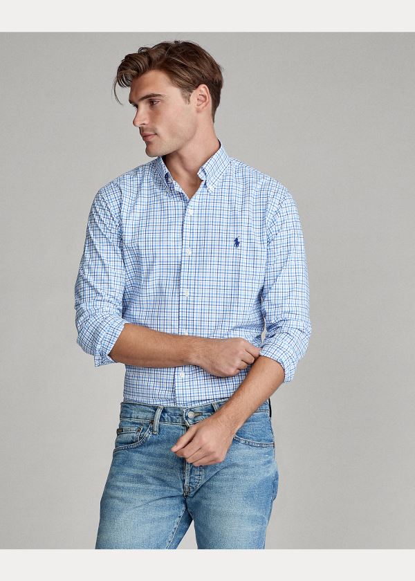 Ralph Lauren Plaid Poplin Shirt Blankyt Bílé | BvWpoWlX