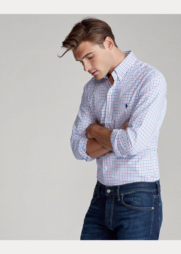 Ralph Lauren Plaid Poplin Shirt Růžové Blankyt Viacfarebný | bnh8BxrB