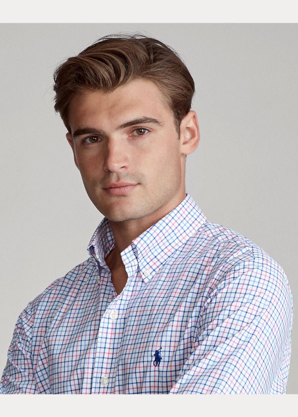 Ralph Lauren Plaid Poplin Shirt Růžové Blankyt Viacfarebný | bnh8BxrB