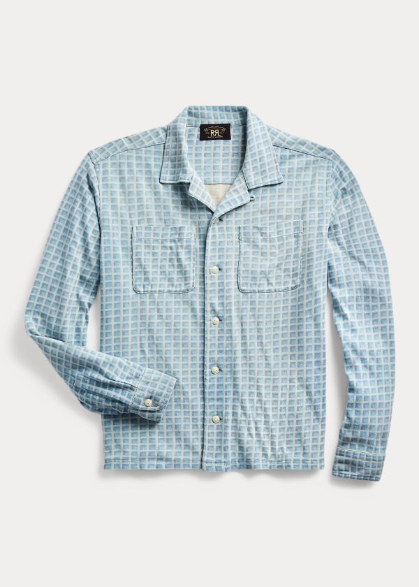 Ralph Lauren Plaid-Print Jersey Camp Shirt Blankyt | iT6WnqfB