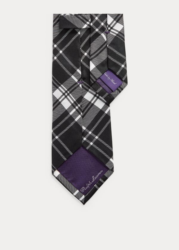 Ralph Lauren Plaid Silk Tie Černé Krém | kLXZzweF