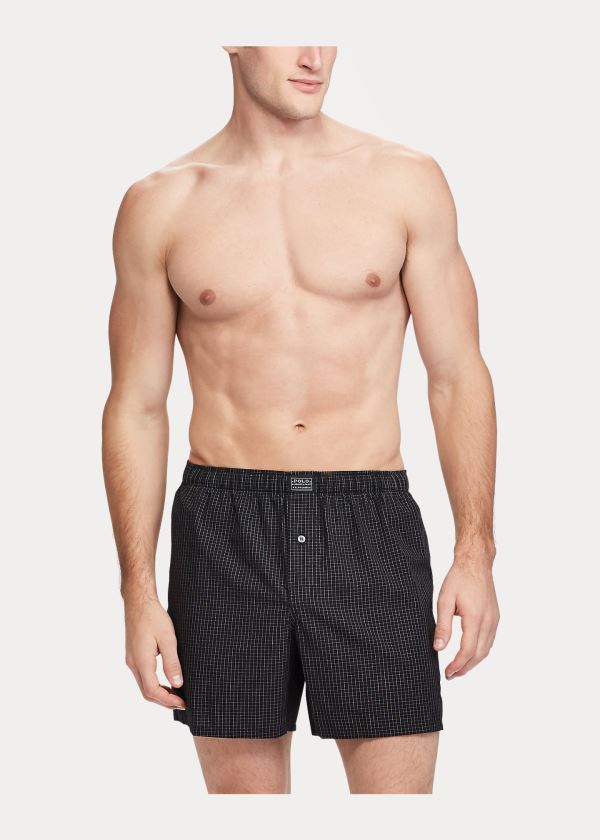 Ralph Lauren Plaid Woven Boxerské Tmavě Šedé | TwrXqDEi