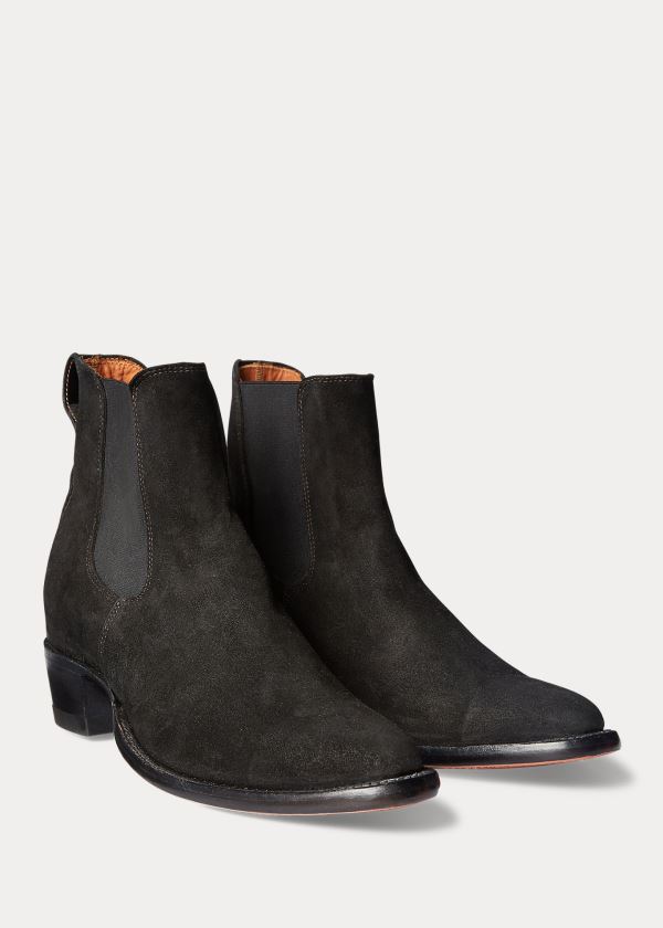 Ralph Lauren Plainview Semišové Chelsea Boot Černé | 5eaFhm1a