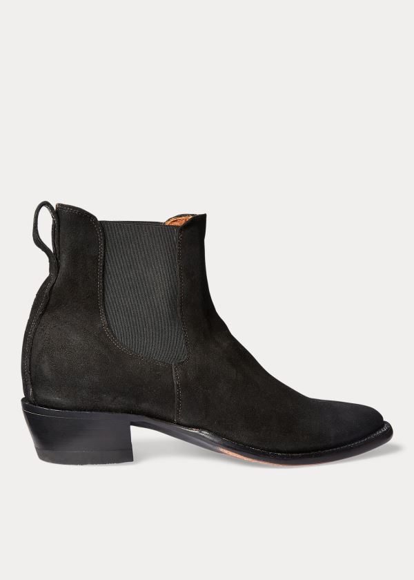 Ralph Lauren Plainview Semišové Chelsea Boot Černé | 5eaFhm1a