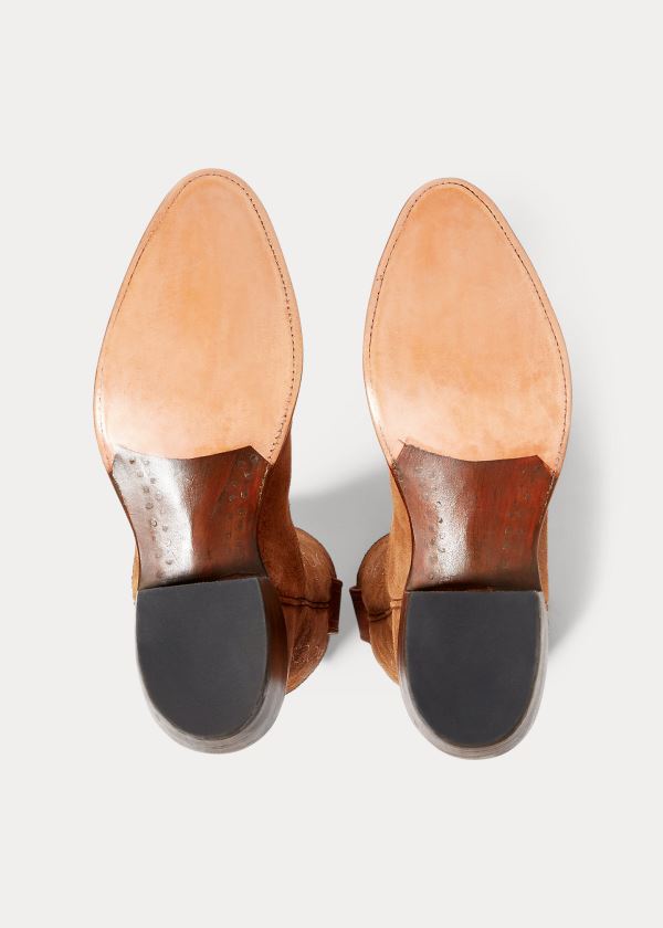 Ralph Lauren Plainview Semišové Cowboy Boot Hnědé | KwwgL1Ad
