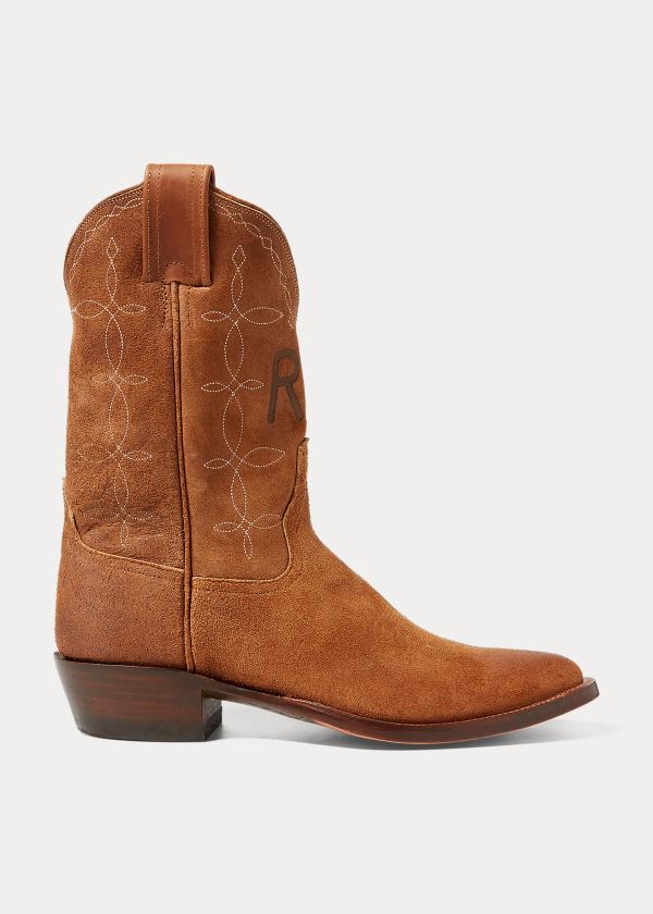 Ralph Lauren Plainview Semišové Cowboy Boot Hnědé | KwwgL1Ad