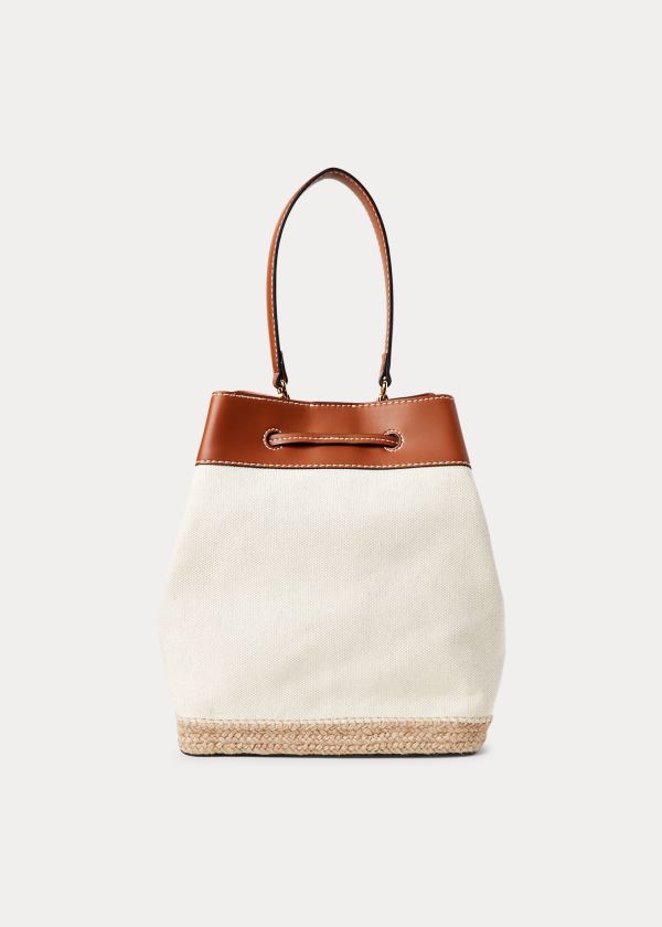 Ralph Lauren Platene Debby Drawstring Bag Krém Hnědé | rCkQ9jit
