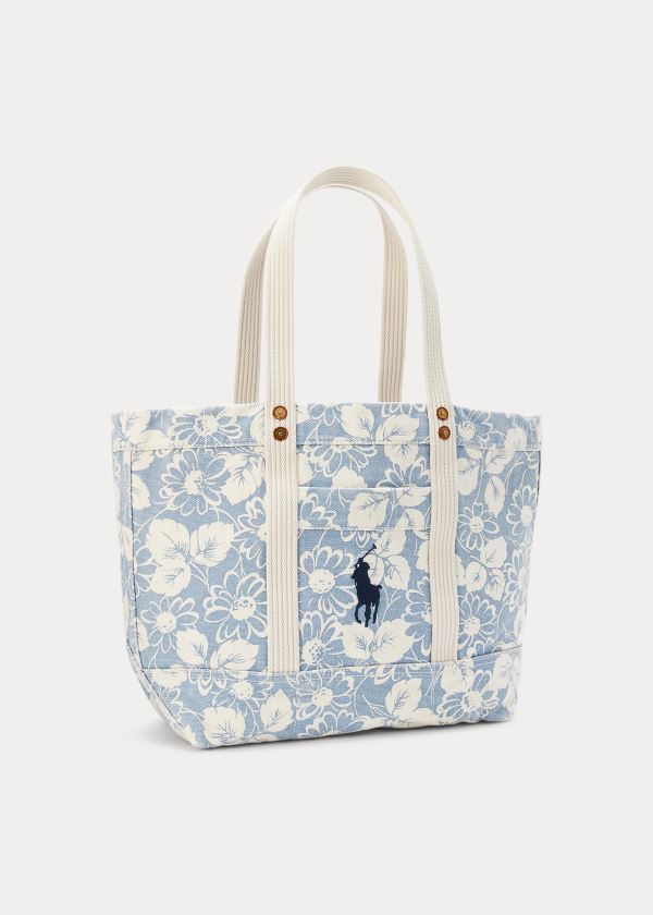 Ralph Lauren Platene Floral Medium Tote Blankyt Bílé | wTLOTeg5