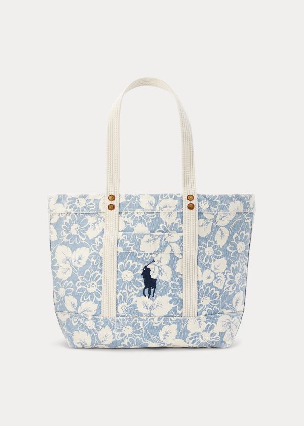 Ralph Lauren Platene Floral Medium Tote Blankyt Bílé | wTLOTeg5