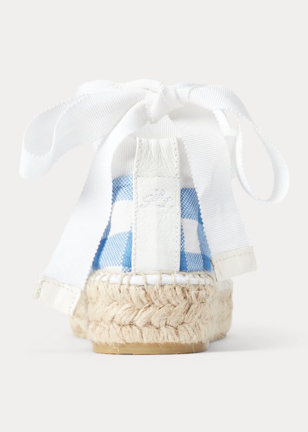 Ralph Lauren Platene Gingham Espadrilky Blankyt Bílé | l5QC8rBS