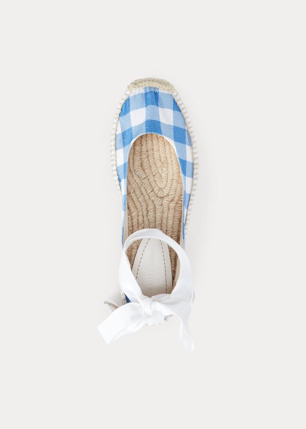 Ralph Lauren Platene Gingham Espadrilky Blankyt Bílé | l5QC8rBS
