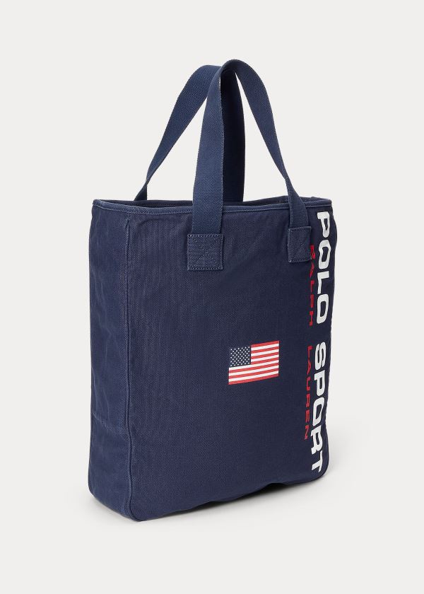 Ralph Lauren Platene Polo Sportovní Tote Tmavě Blankyt | 3Mw0Njuo