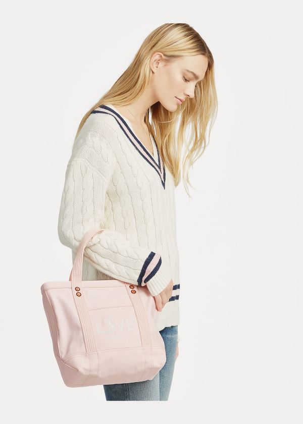 Ralph Lauren Platene Small Love Tote Bag Růžové | WEwlRPjN