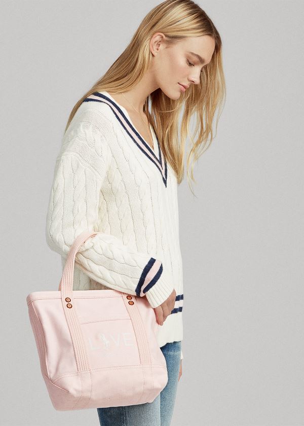 Ralph Lauren Platene Small Love Tote Bag Růžové | WEwlRPjN