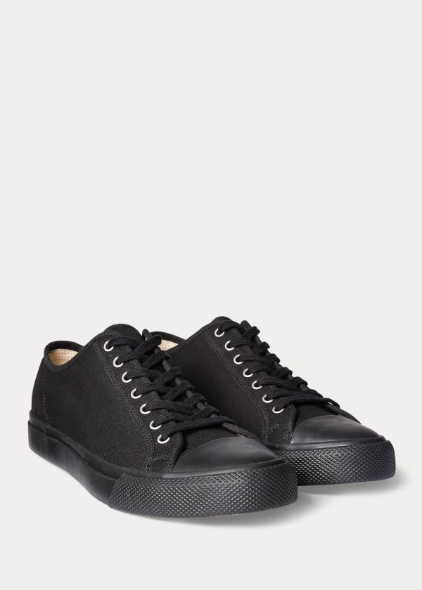 Ralph Lauren Platene Sneakers Černé | AccZNRVh