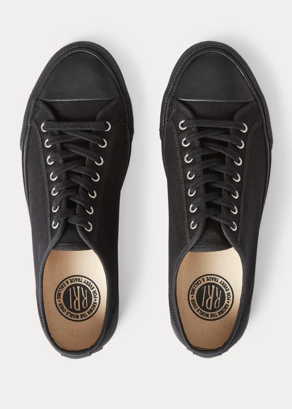 Ralph Lauren Platene Sneakers Černé | AccZNRVh