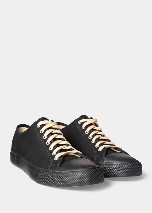 Ralph Lauren Platene Sneakers Černé | AccZNRVh